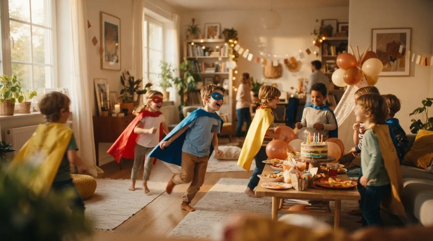 Bambine e bambini che festeggiano insieme