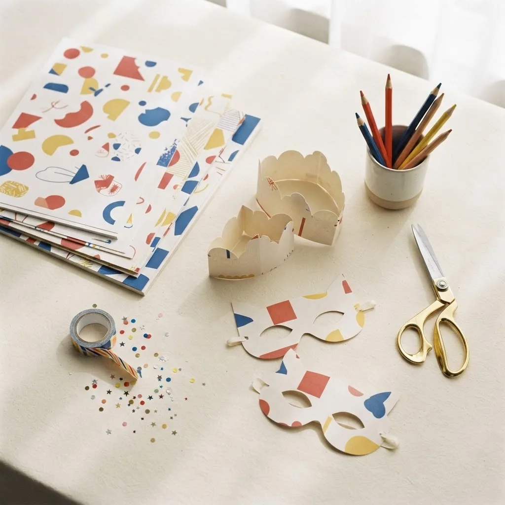 Tavolo di lavoro con materiali PartyPeasy