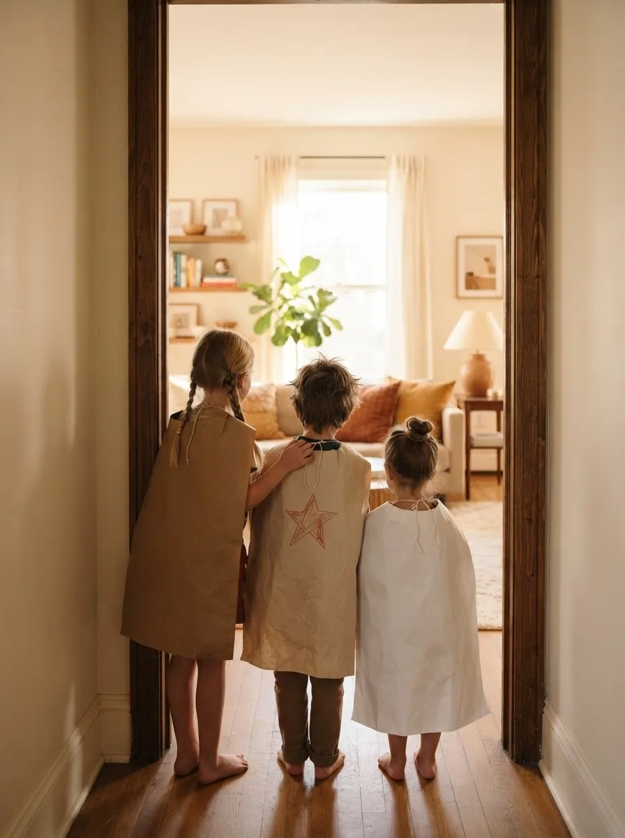 Bambine e bambini impegnati in una missione durante una festa